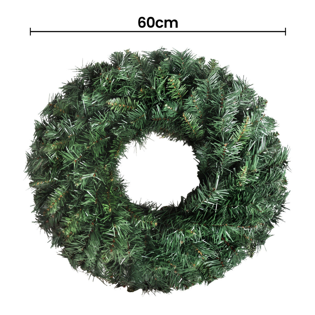 Jingle Jollys Christmas Wreath 60cm Artificial Green Garland Door Decoration 420 Tips Xmas Bush