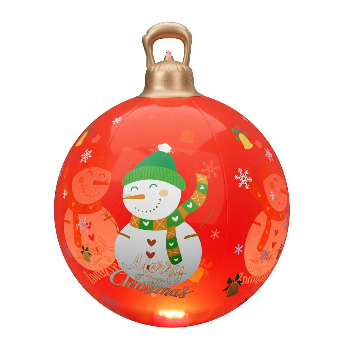Jingle Jollys Christmas Inflatable Ball 60cm Illuminated Led Snowman Xmas Decor