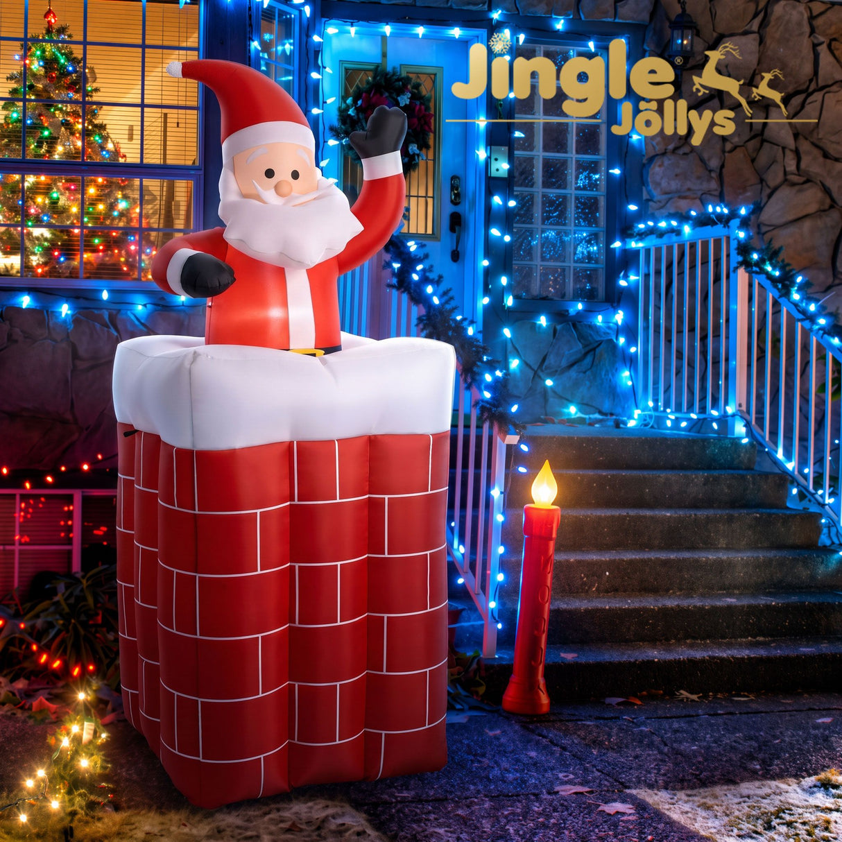 Jingle Jollys Christmas Inflatable Santa Pop Up 1.8M Illuminated Decorations