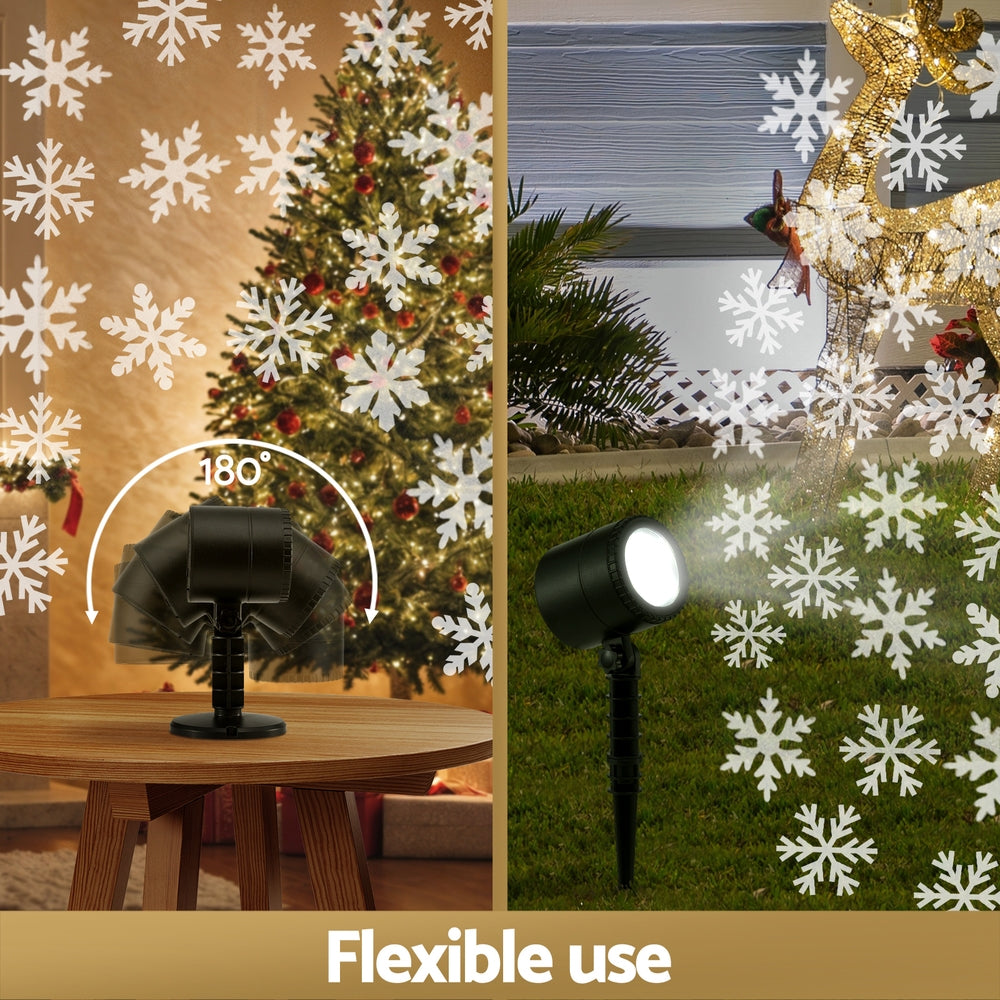 Jingle Jollys Christmas Lights Laser Light Snowflake Projector Indoor Outdoor