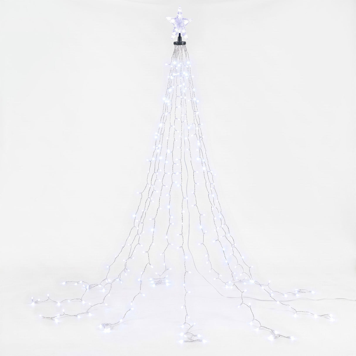 Jingle Jollys 2.5M Christmas Tree Lights Christmas Lights Tree Topper Waterfall Fairy Lights White