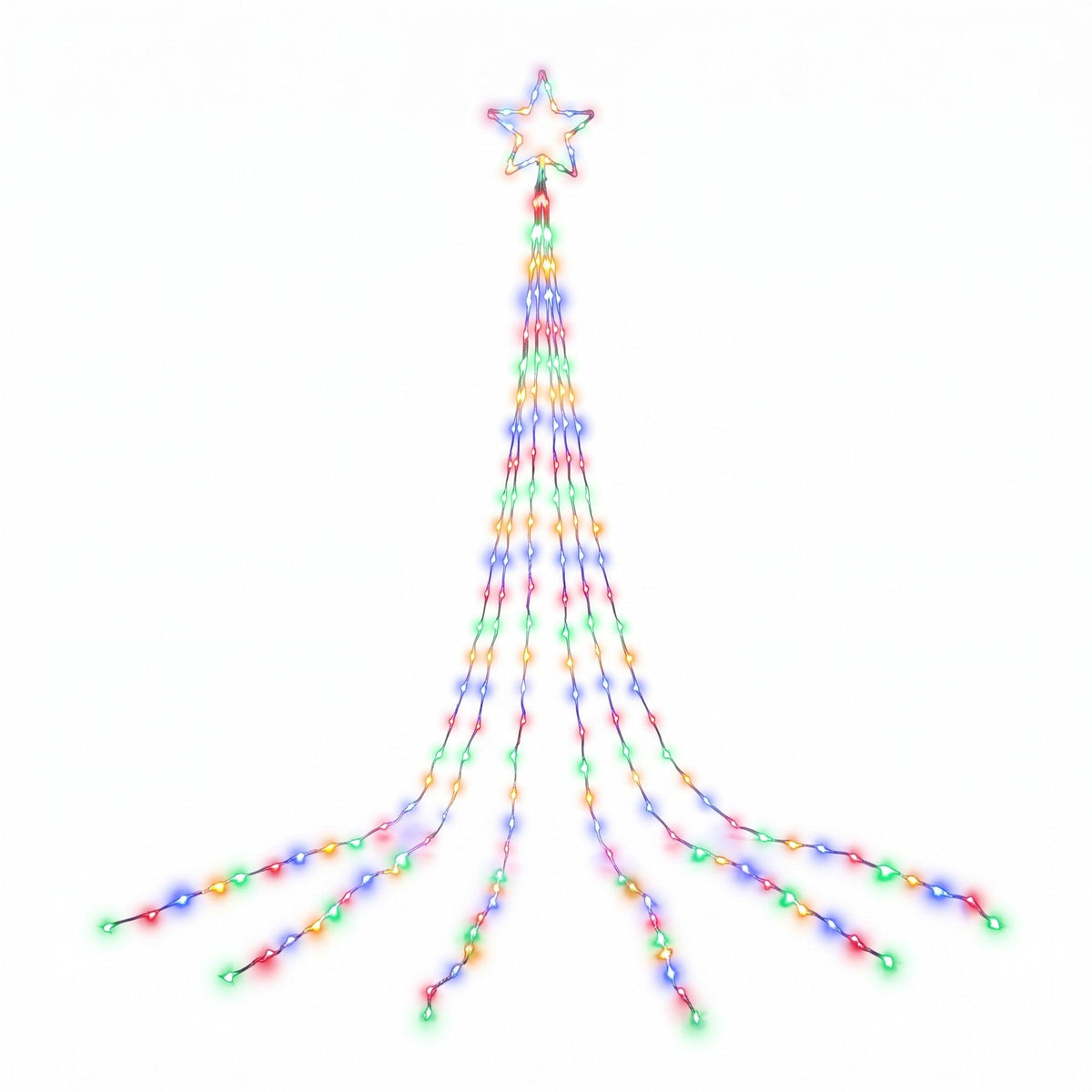 Jingle Jollys 3m Solar Christmas Lights Outdoor Fairy Waterfall Star Multicolour