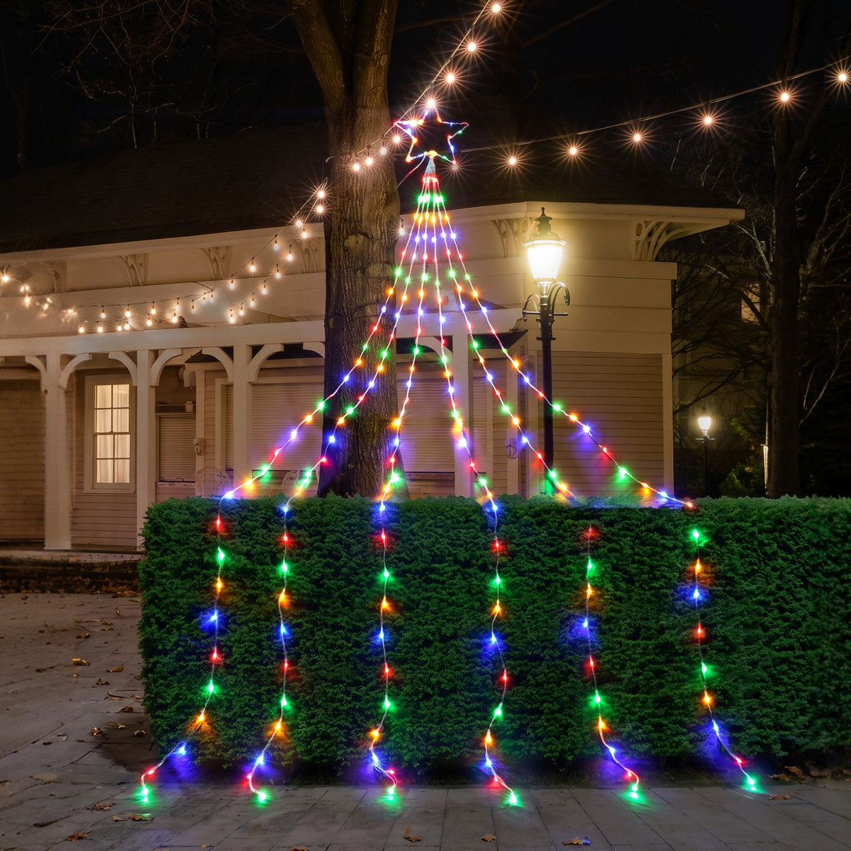 Jingle Jollys 3m Solar Christmas Lights Outdoor Fairy Waterfall Star Multicolour
