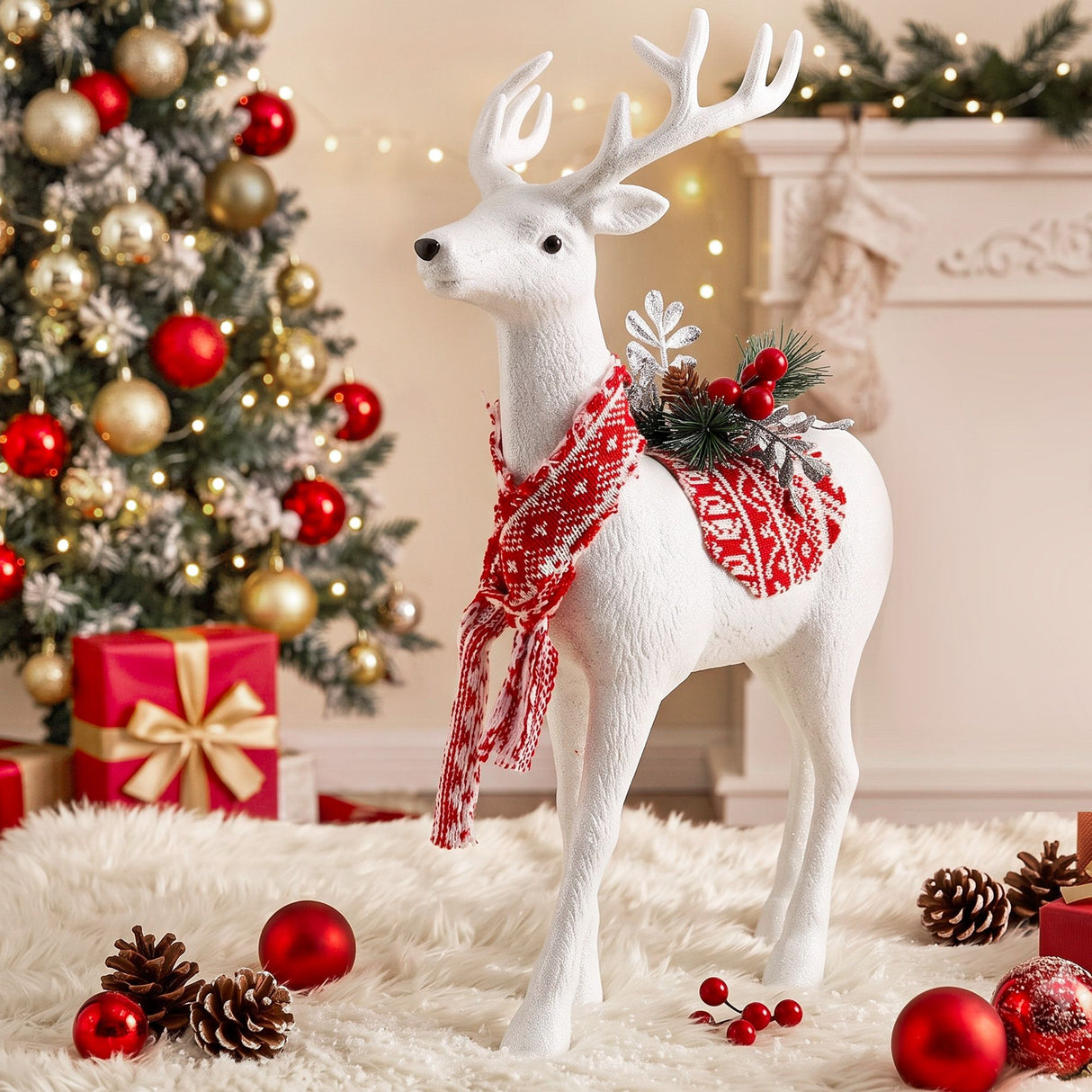 Jingle Jollys Christmas Reindeer 45cm Glitter Deer Ornaments Party Decorations