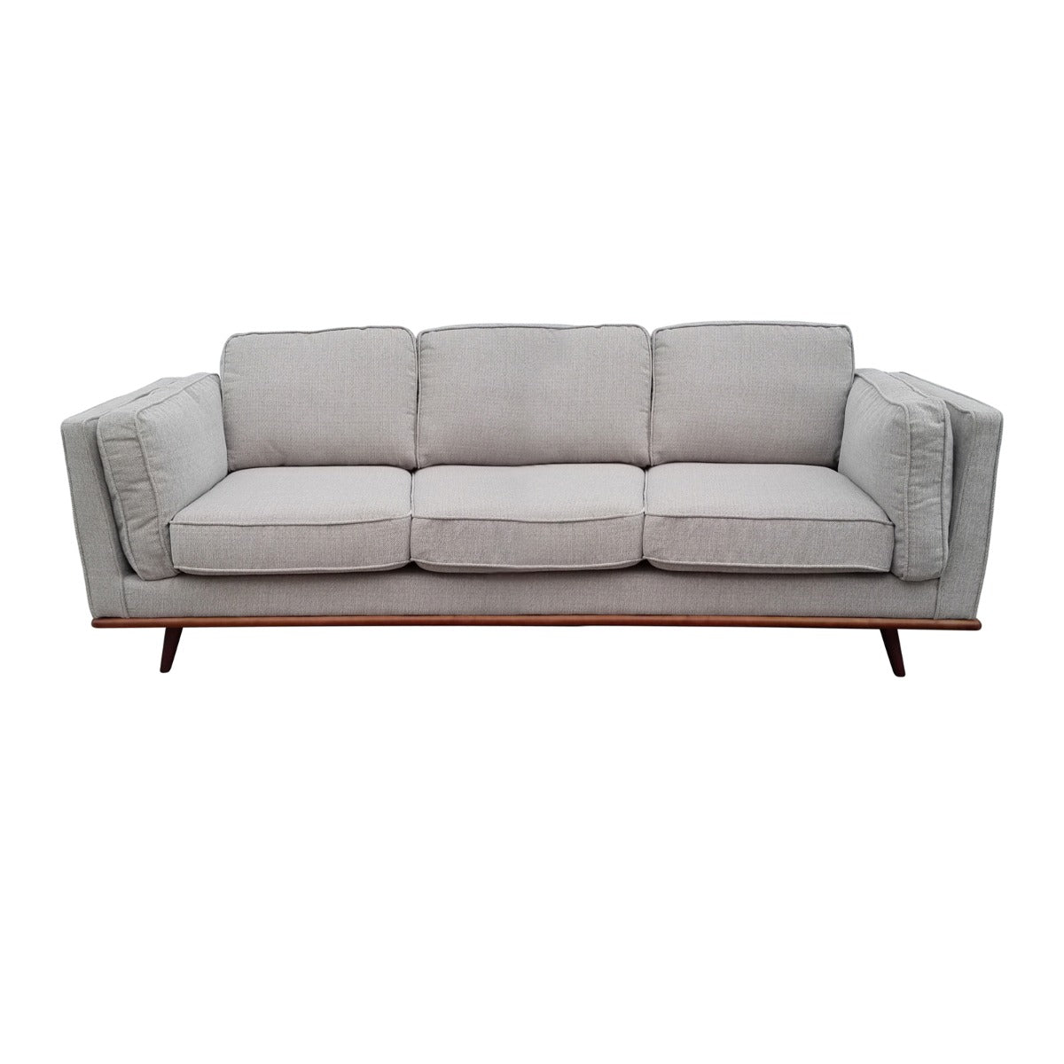Ember 3 Seater Sofa Beige Fabric Modern Lounge Set for Living Room Couch with Wooden Frame