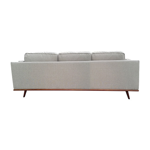 Ember 3 Seater Sofa Beige Fabric Modern Lounge Set for Living Room Couch with Wooden Frame