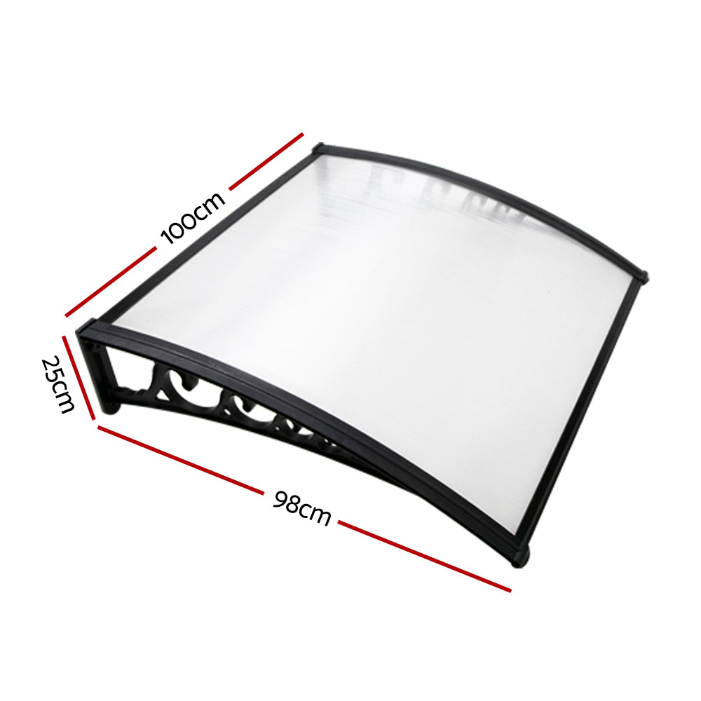Ember Window Door Awning 1mx1m Transparent Hollow Sheet Plastic Frame