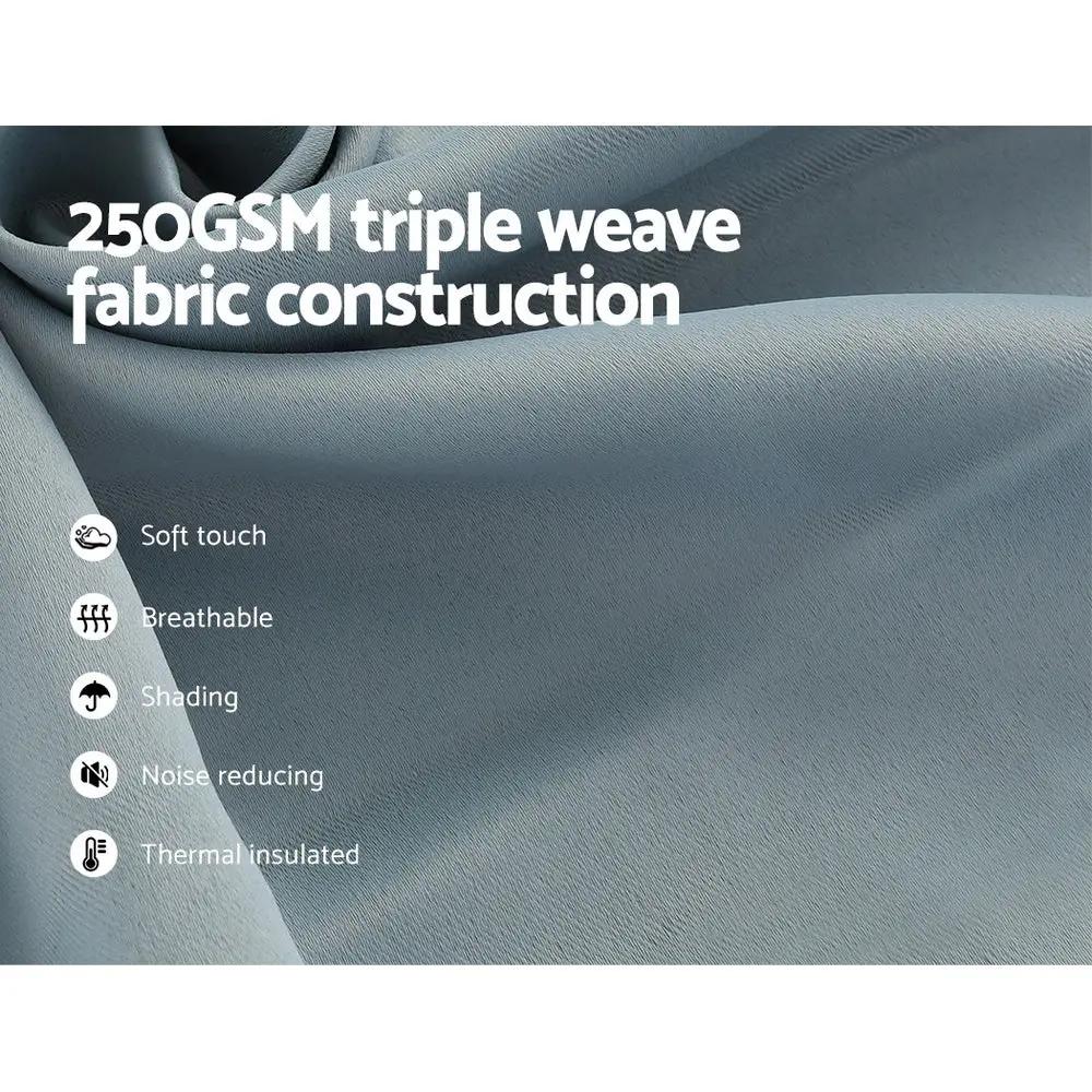 2X Block out Curtains Eyelet Grey 240X230cm