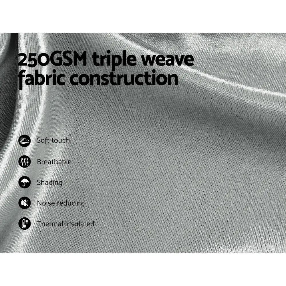 2X Blockout Curtains Eyelet 240x230cm grey Shine