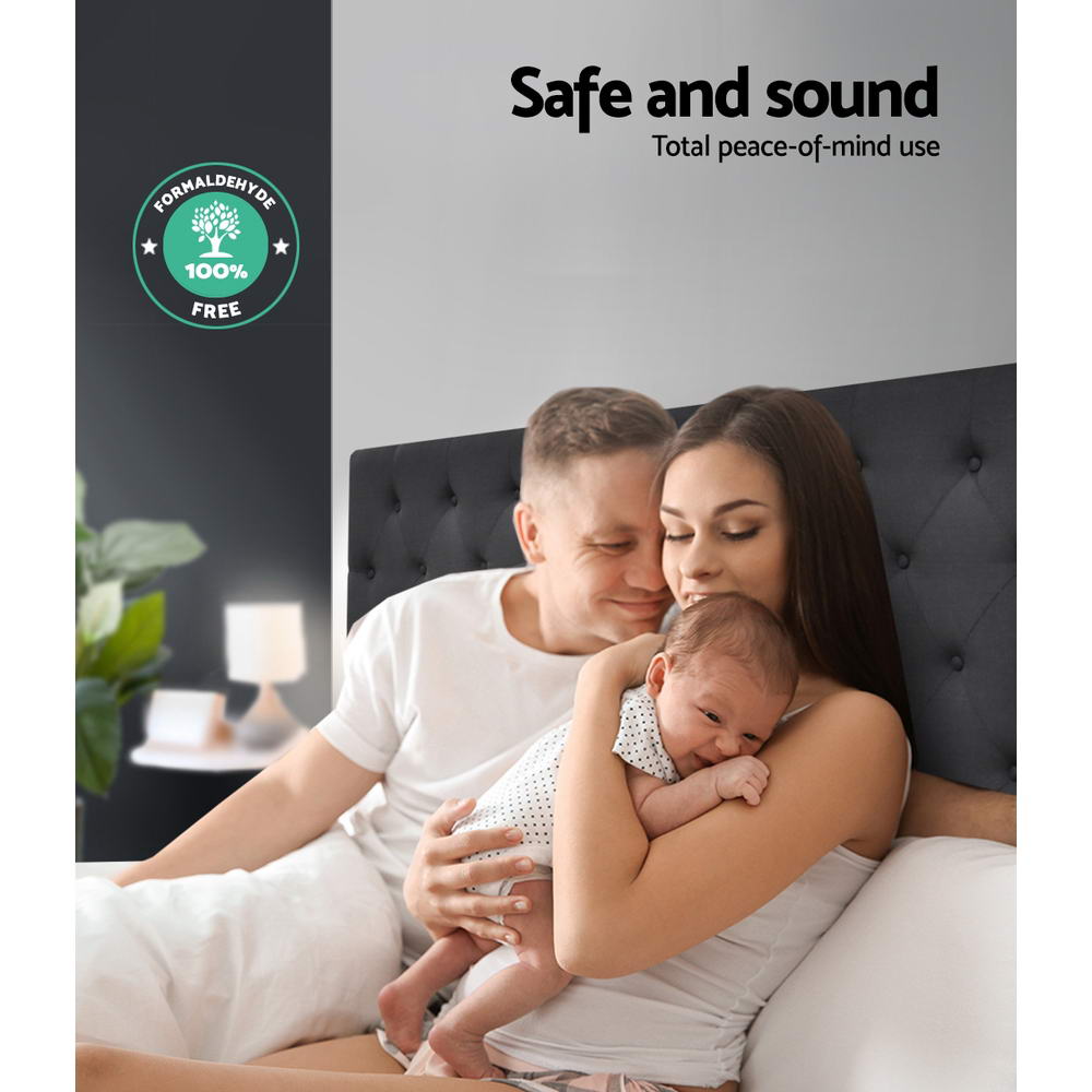 Artiss Bed Head Headboard King Size Fabric - CAPPI Charcoal