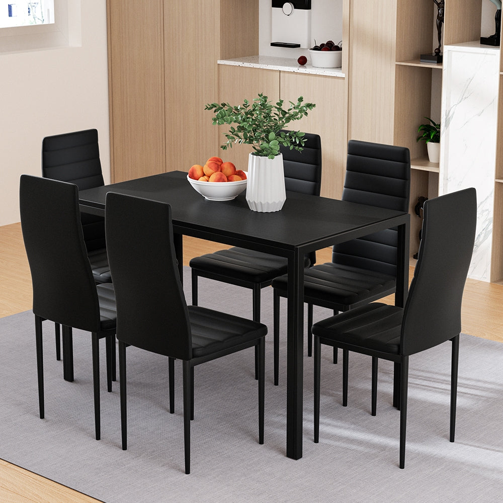 Dining Chairs and Table Dining Set 6 Chair Set Of Black