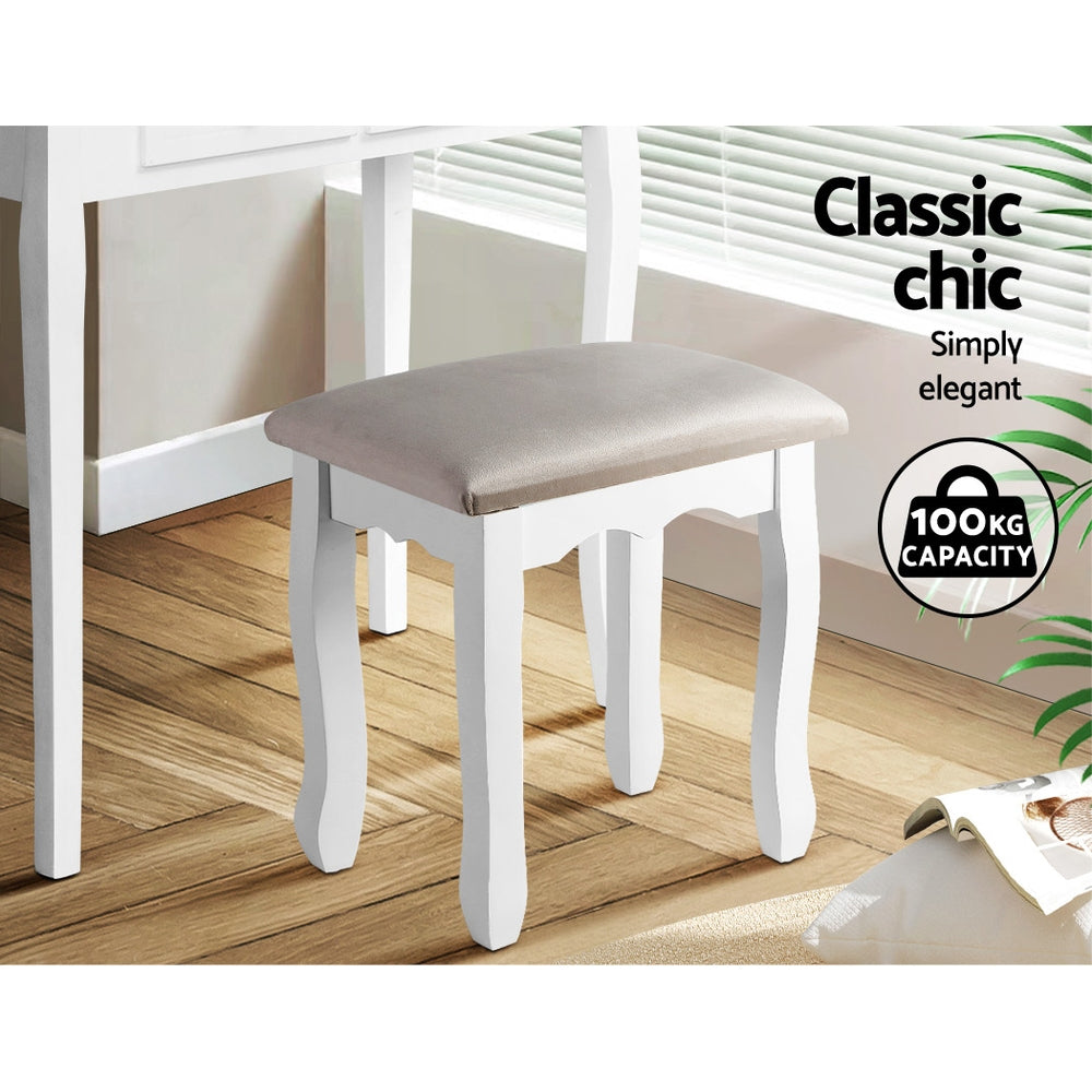 French Provincial Dressing Stool Grey