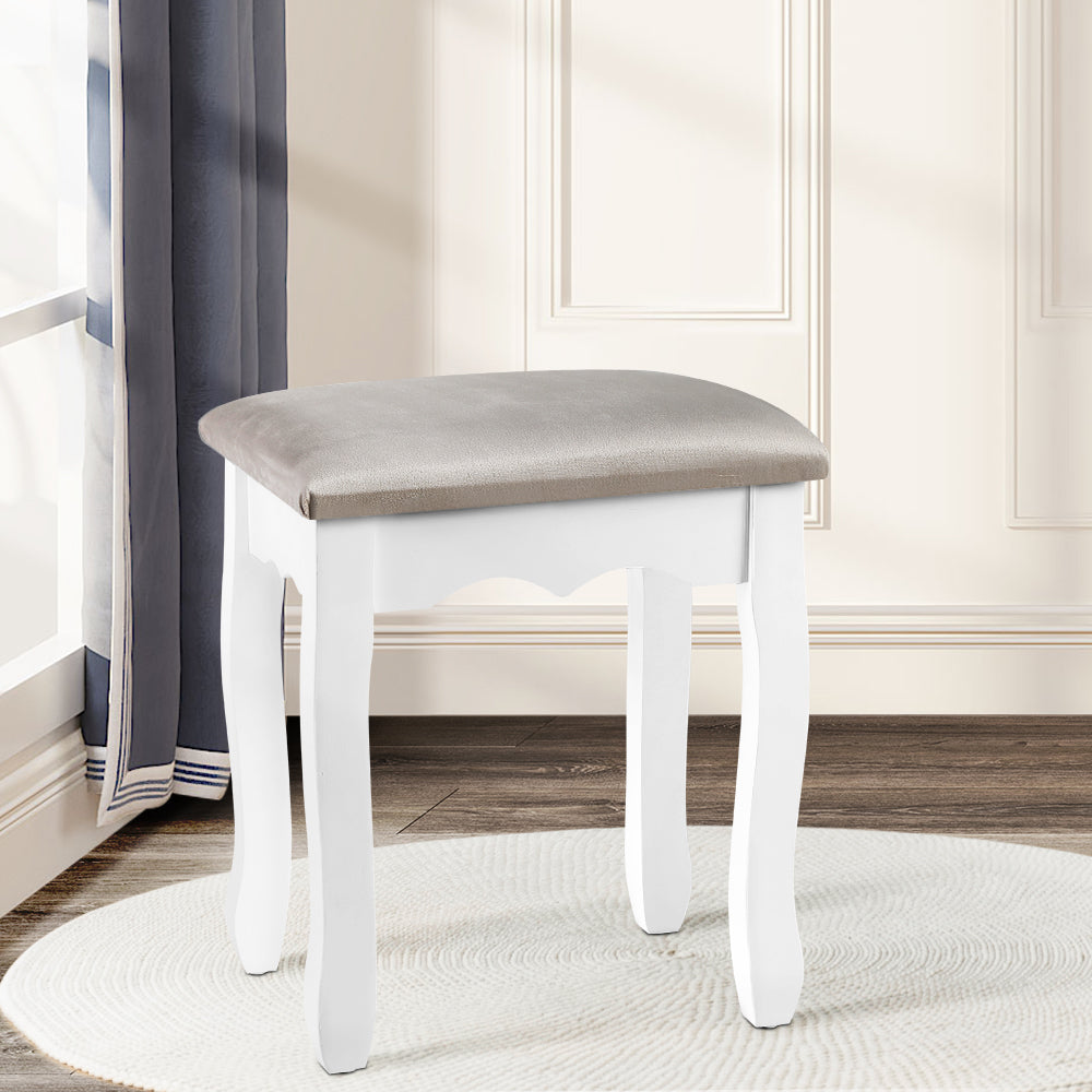 French Provincial Dressing Stool Grey
