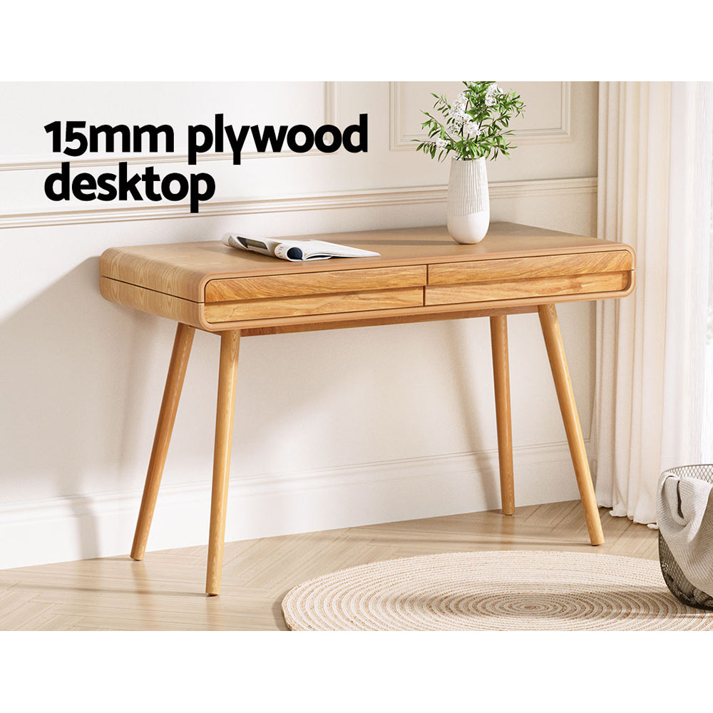 Ember Computer Desk Drawer Natural Wood 100CM