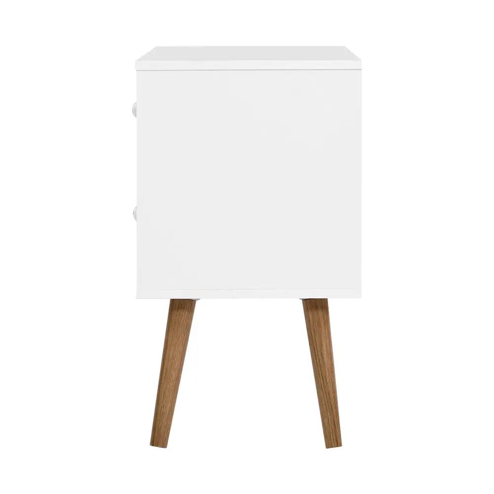 Artiss Bedside Table 2 Drawers - BONDS White