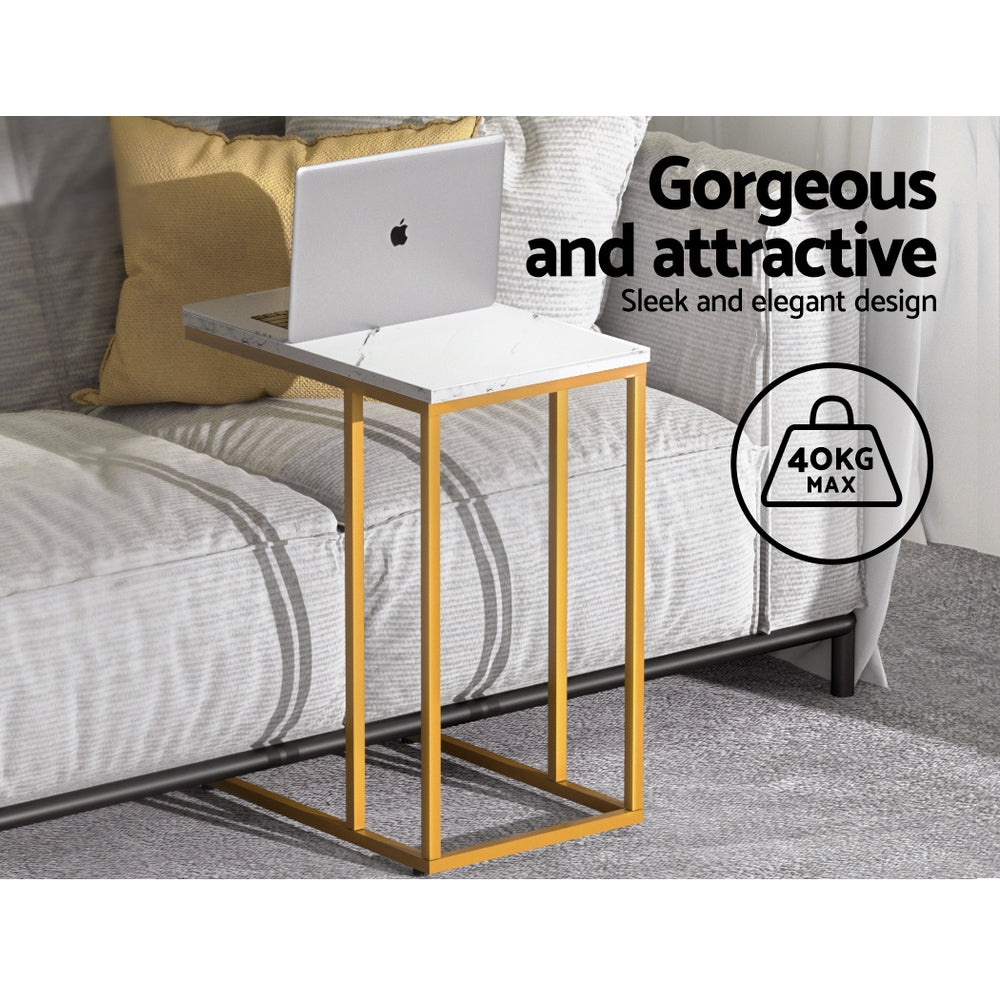 Gold & White Emma Side Table