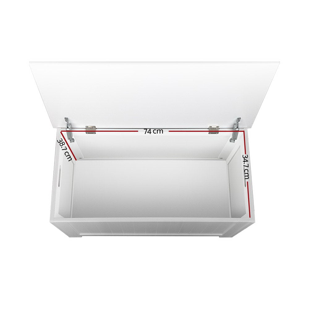 Keezi Kids Toy Box Chest Storage - Children Room Organiser White