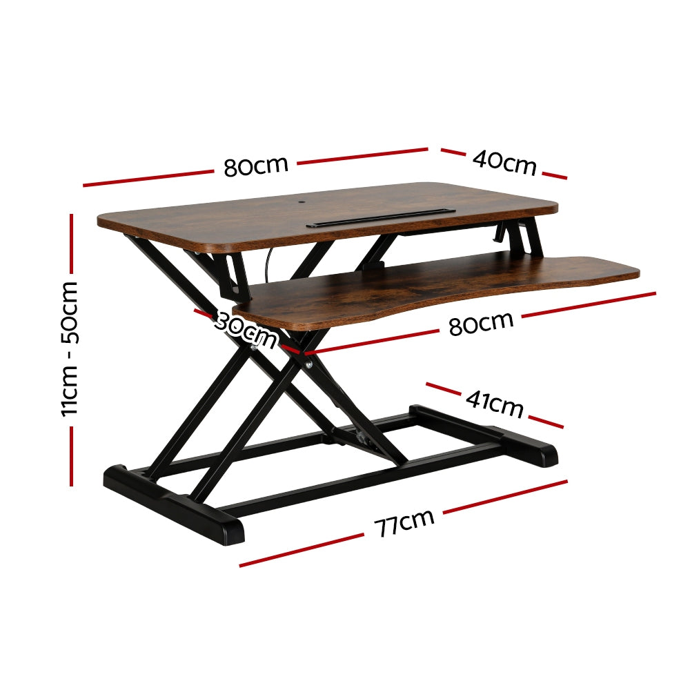 Adjustable Desk Riser Rustic Brown