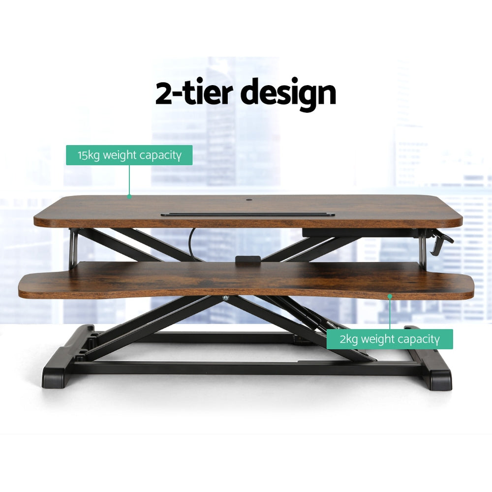 Adjustable Desk Riser Rustic Brown