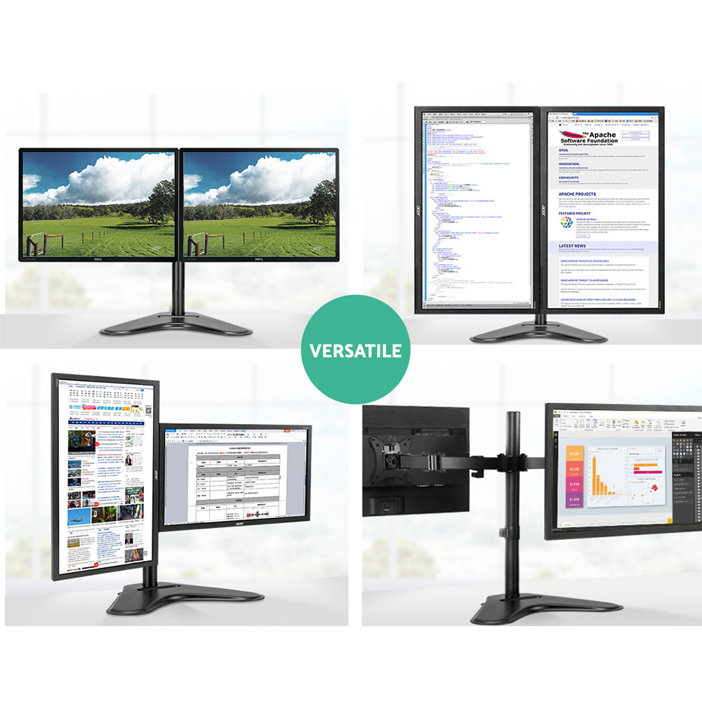 Fully Adjustable Double Monitor Arm