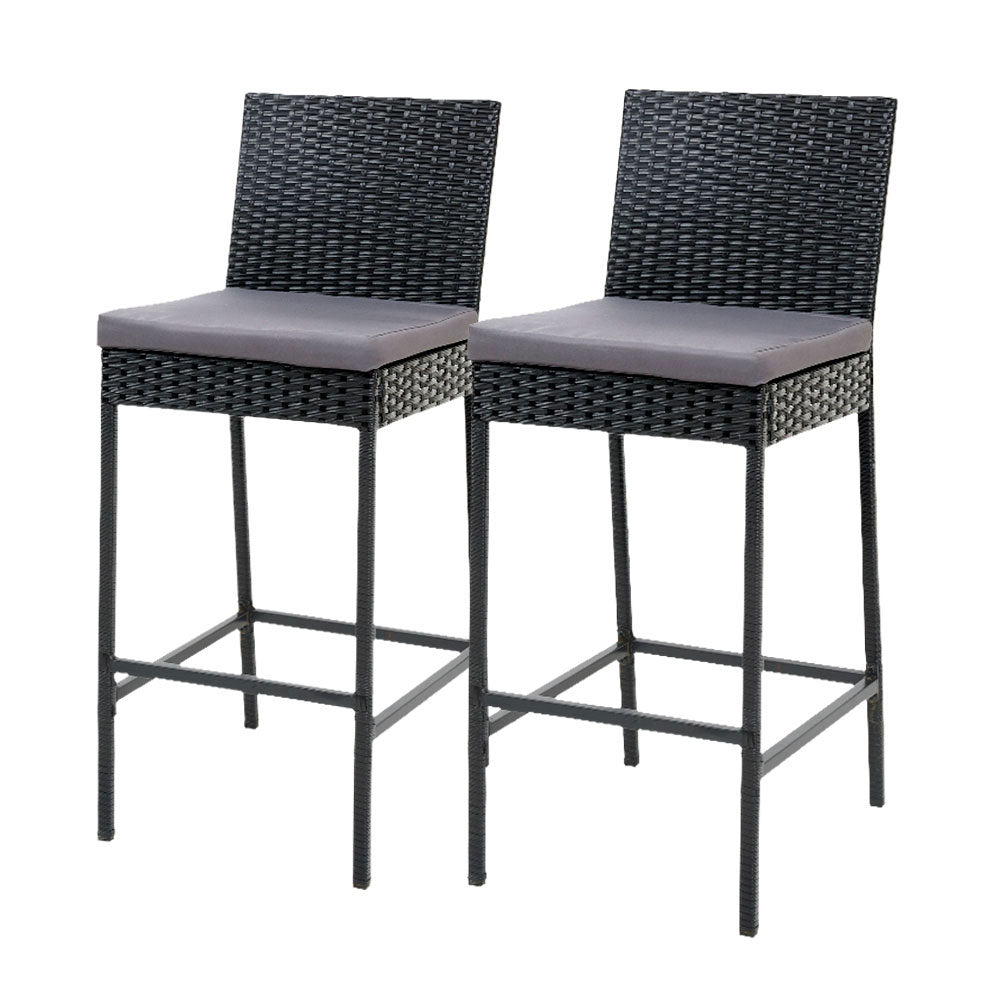 Ember 2-Piece Outdoor Bar Stools Dining Chair Bar Stools Rattan Furniture
