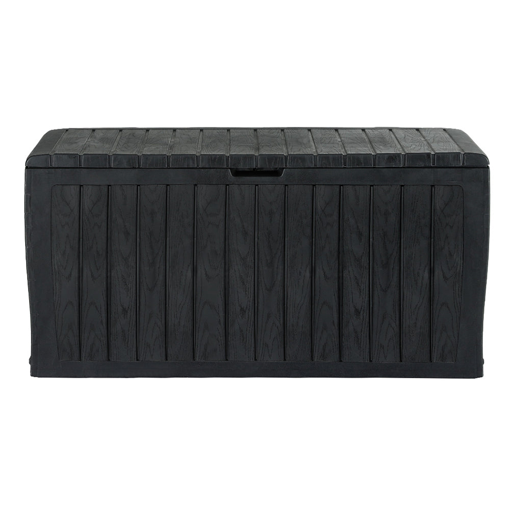 Ember Outdoor Storage Box 220L Lockable Organiser Garden Deck Toy Shed Tool Black