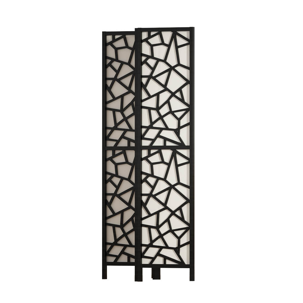 4 Panel Room Divider Screen Mosaic Black 162x170cm