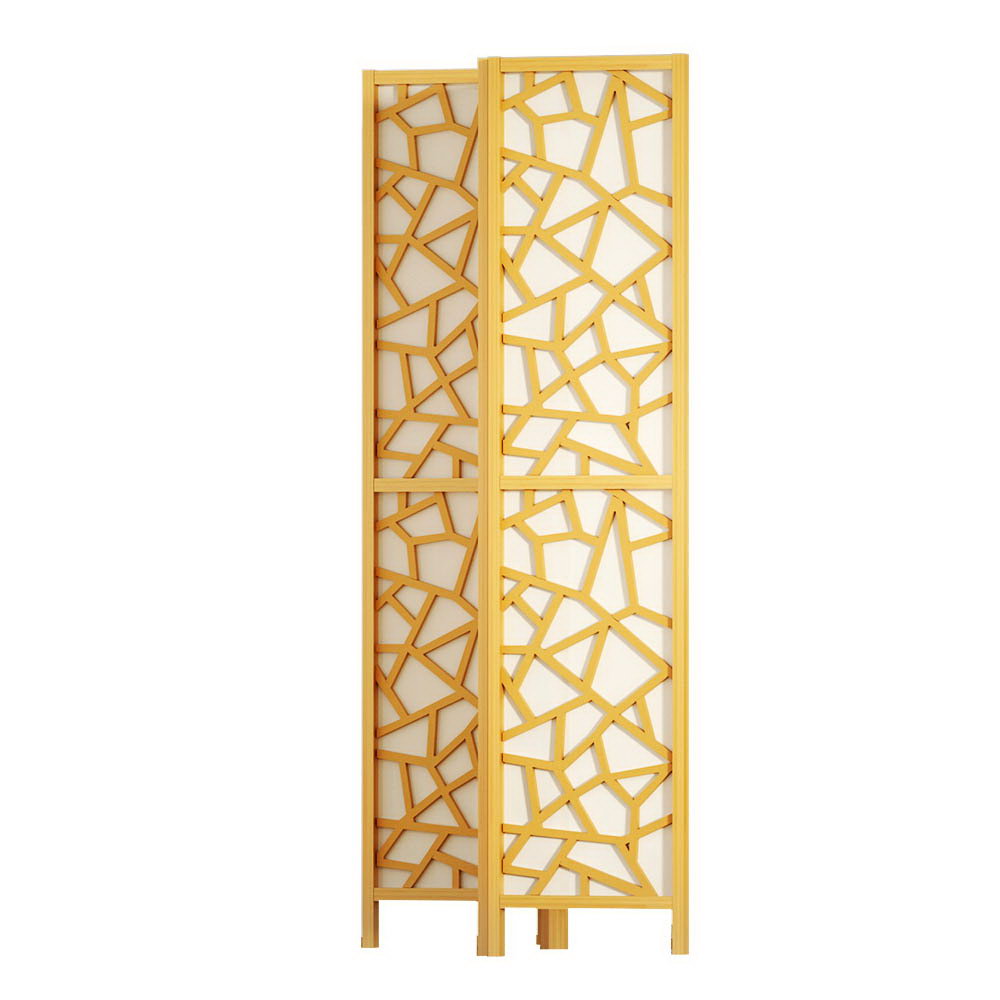 4 Panel Room Divider Screen 162x170cm Natural Mosaic