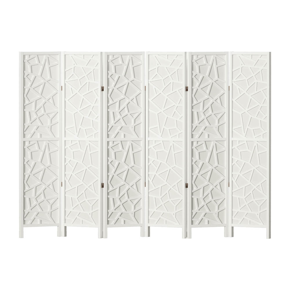 6 Panel White Room Divider