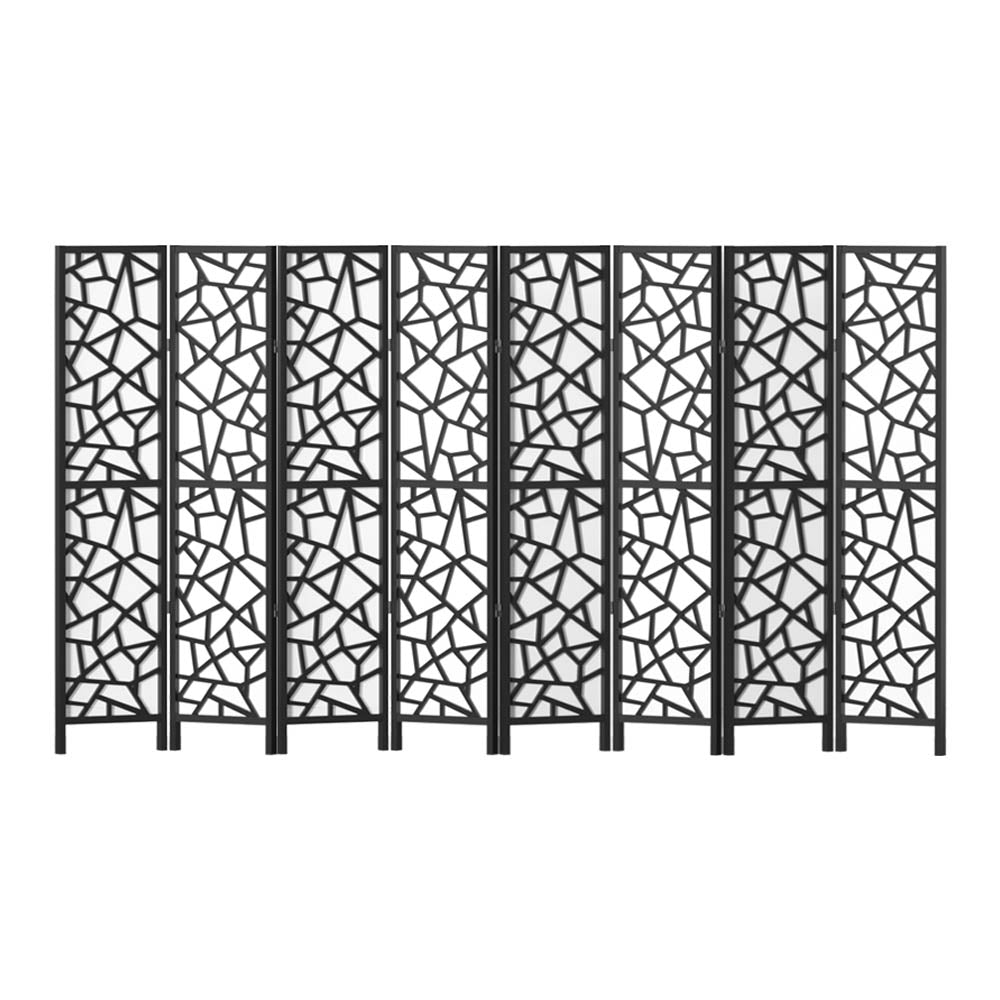 8 Panel Room Divider Screen Clover Black