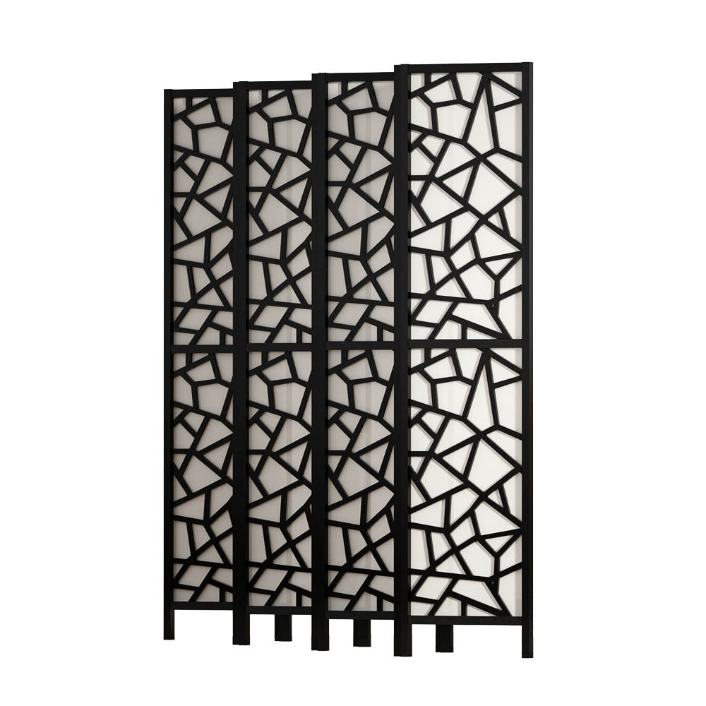 8 Panel Room Divider Screen Clover Black