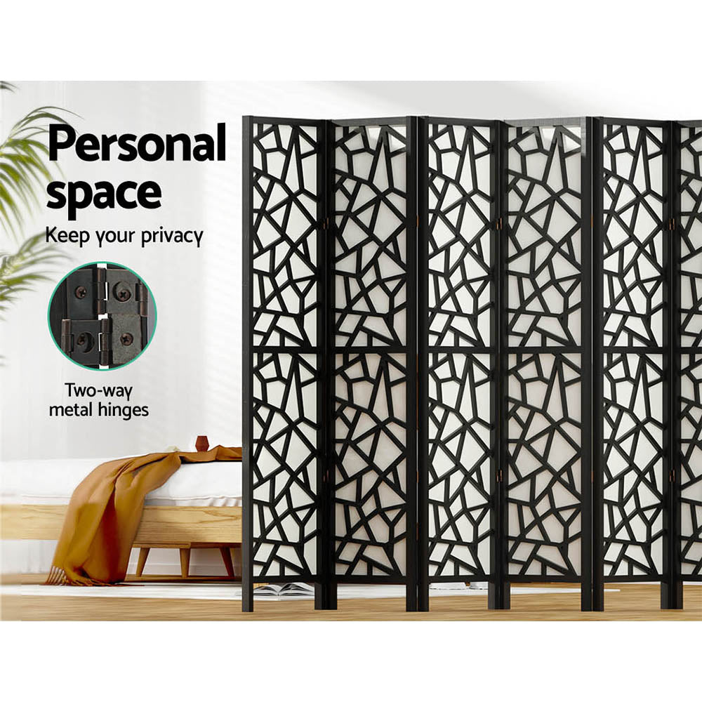 8 Panel Room Divider Screen Clover Black