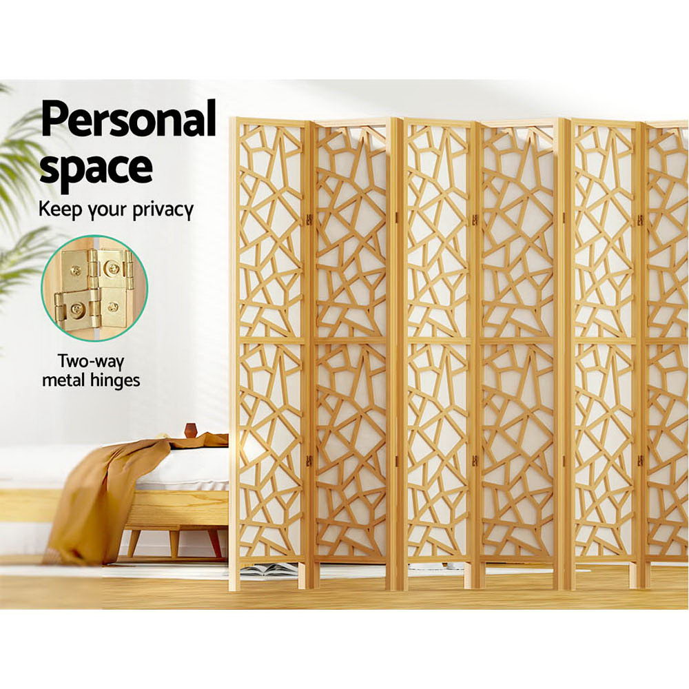 8 Panel Room Divider Screen Natrual