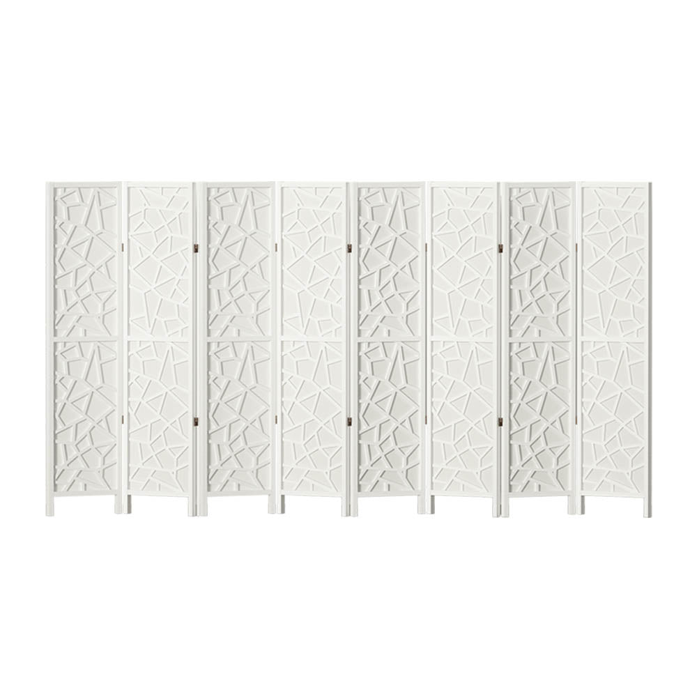 8 Panel Room Divider Screen Clover White