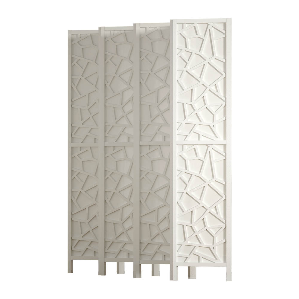8 Panel Room Divider Screen Clover White