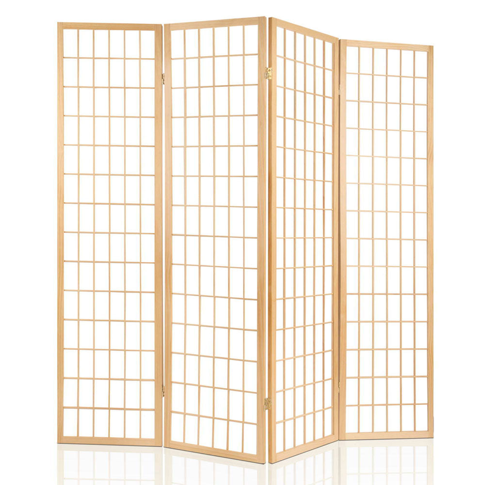 4 Panel Room Divider Screen Natural