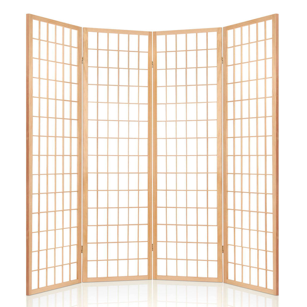 4 Panel Room Divider Screen Natural