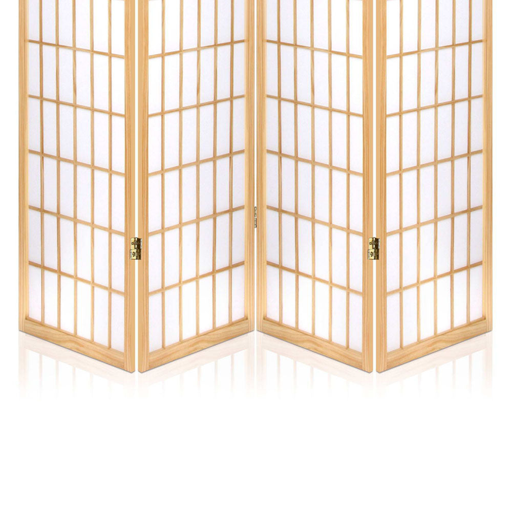 4 Panel Room Divider Screen Natural