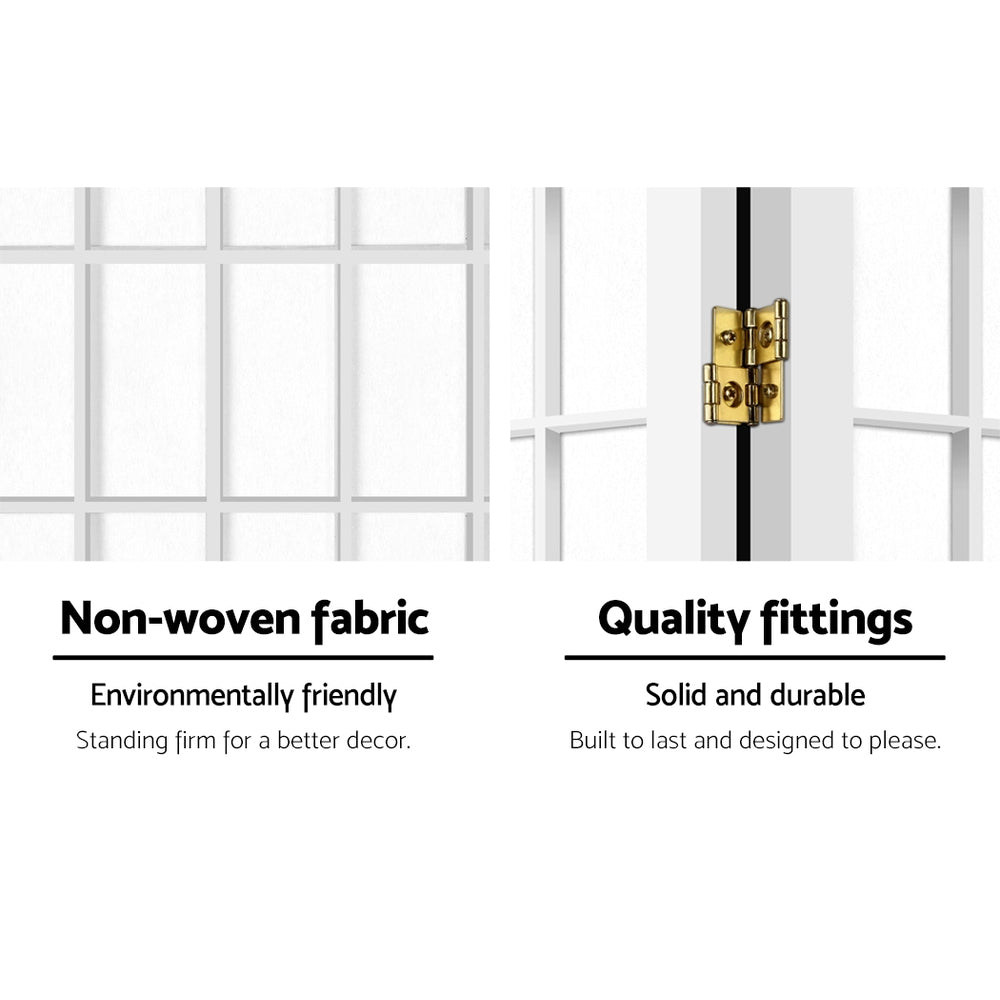 8 Panel Room Divider Screen 348x179cm White