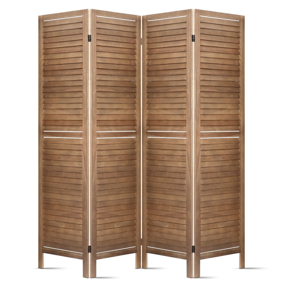 4 Panel Room Divider Screen 160x170cm Natural Paulownia