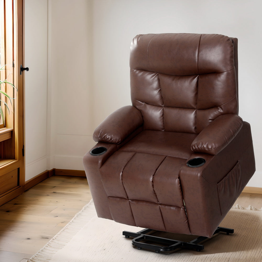 Brown Recliner Chair Lift Assist