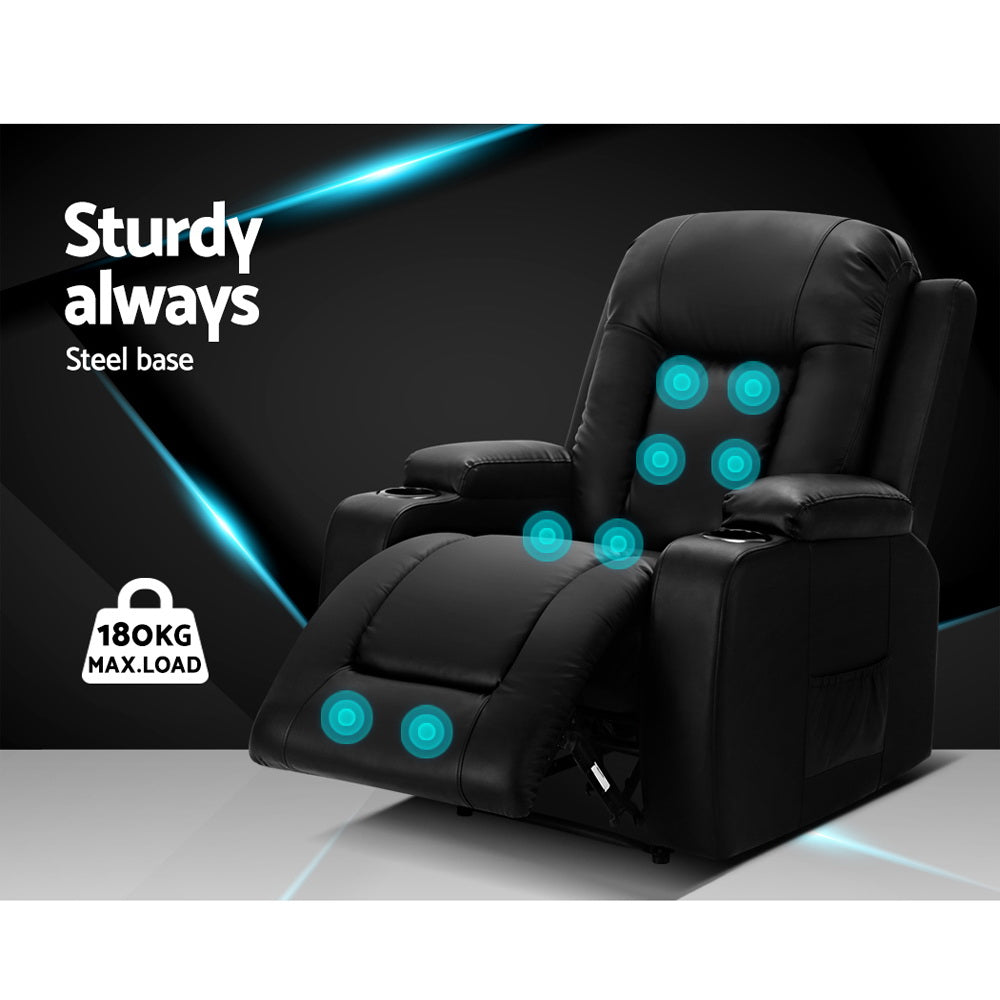 8-Point Heated Massage Recliner Chair