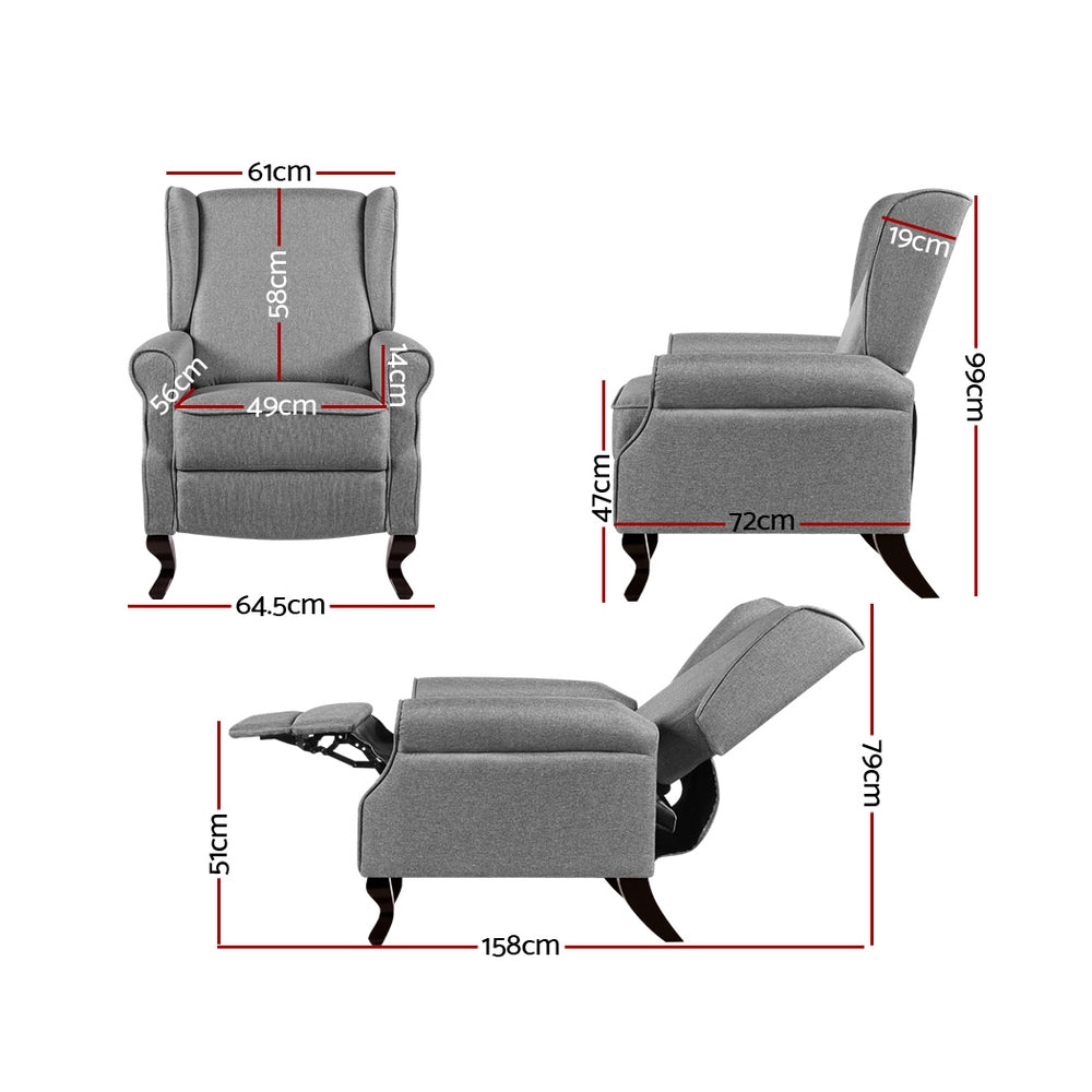 Recliner Armchair Grey