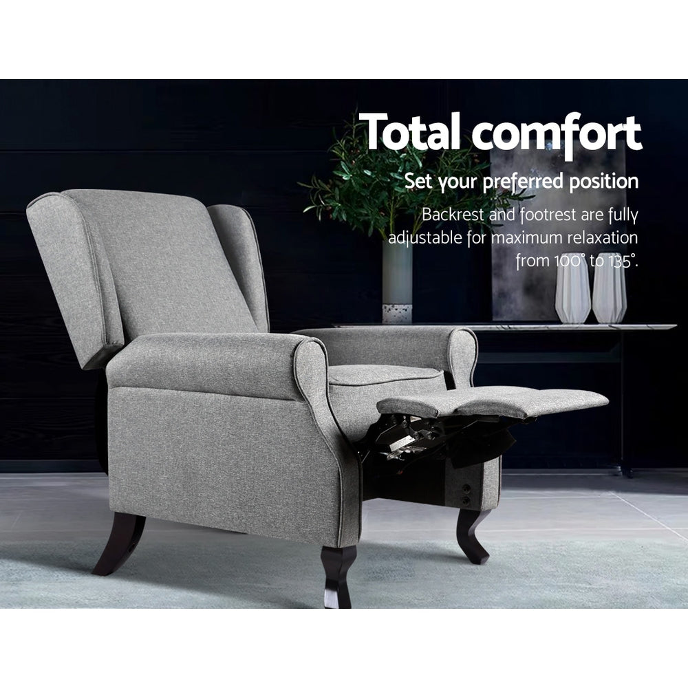 Recliner Armchair Grey