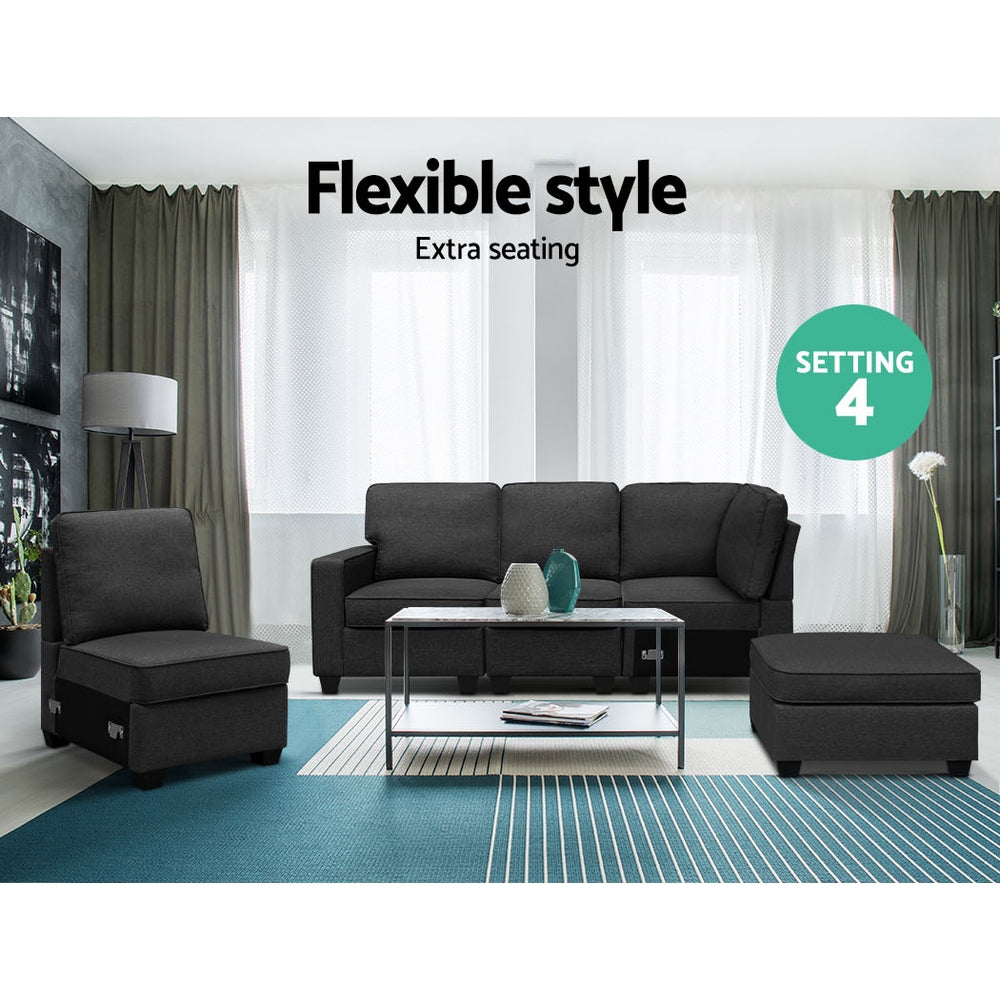 Modular Sofa Set - Dark Grey