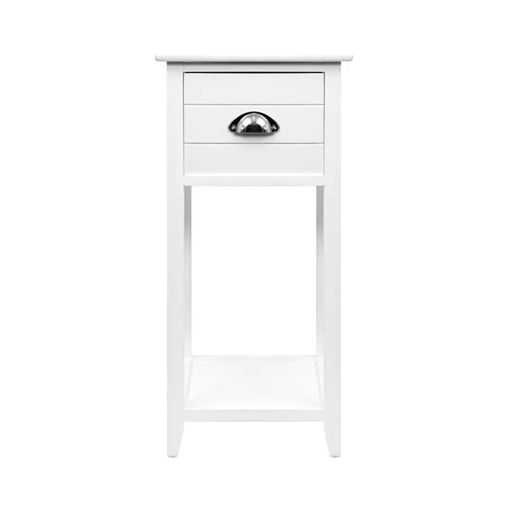 Artiss Bedside Table Vintage - THYME White