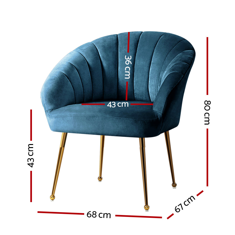 Ember Armchair Velvet Blue
