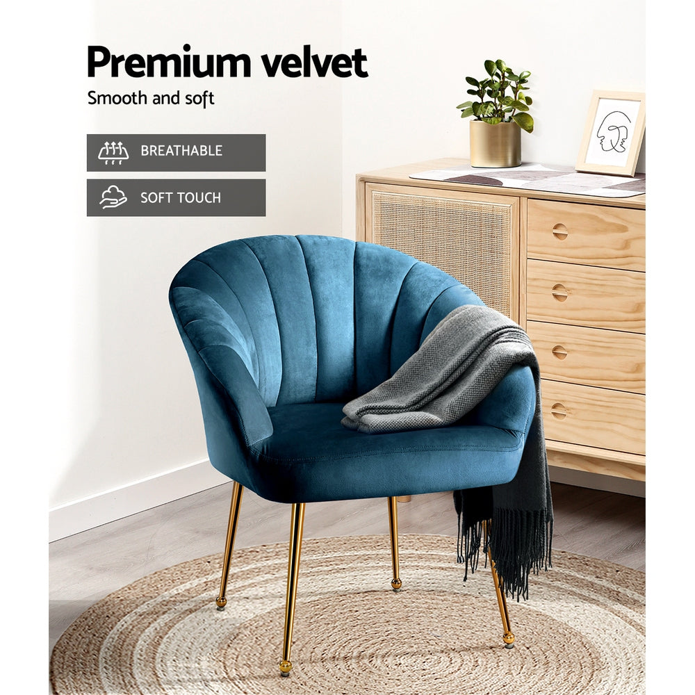 Ember Armchair Velvet Blue