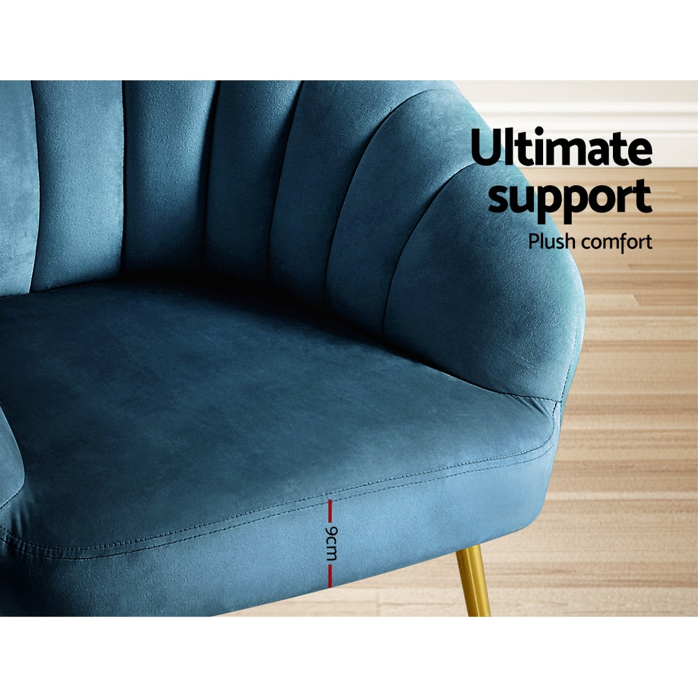 Ember Armchair Velvet Blue