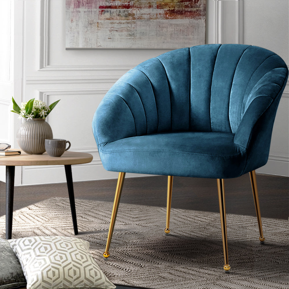 Ember Armchair Velvet Blue